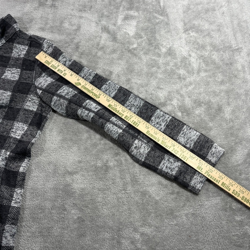 Calvin Klein Fleece Jacket Women L Gray Buffalo Plaid Zip Mock Neck M8XE6819 - Picture 4 of 8